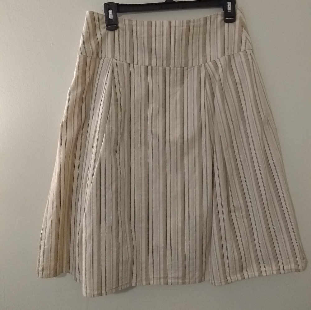 Merona Vintage Tan Floral A-line Cotton Skirt w/ Embroidery Size 4 - Picture 5 of 9